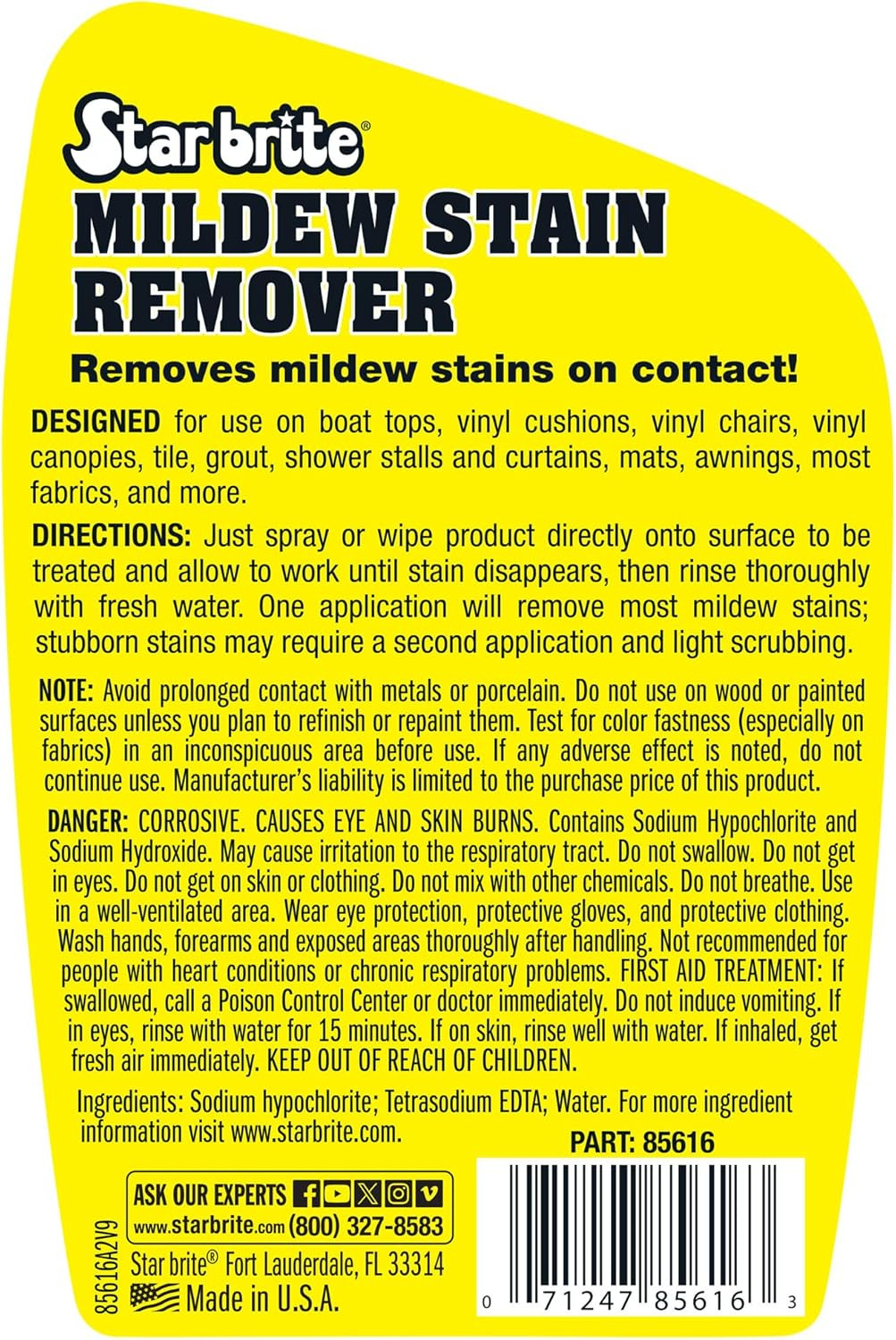 STAR BRITE Professional-Grade Mildew & Mold Stain Remover + Cleaner – Instant Co