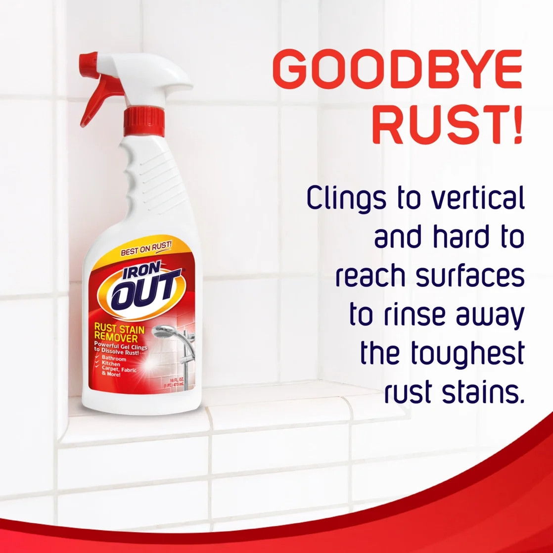 Iron Out Rust Stain Remover 24 fl oz Powerful Cleaner for Bathroom Kitchen Laund