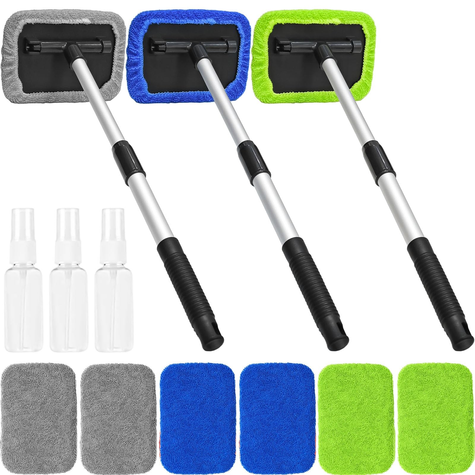 Beieverluck 15 Pieces Windshield Cleaner Tool, Inside Car Window black