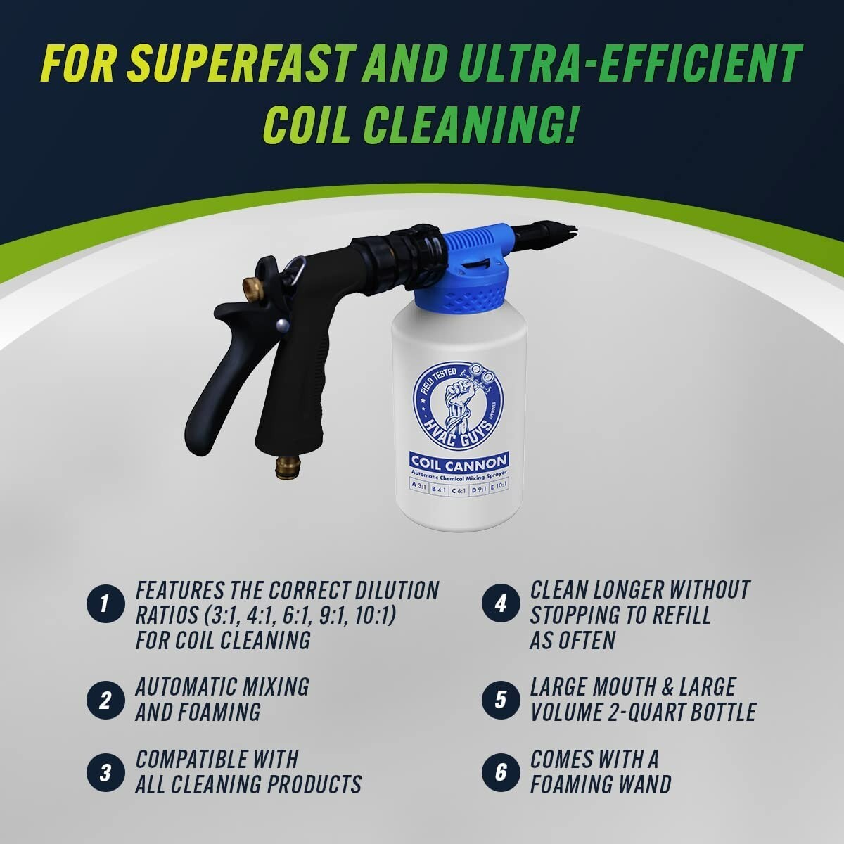 HVAC Guys Coil Cannon – Coil Cleaner Chemical Mixing Sprayer for HVAC