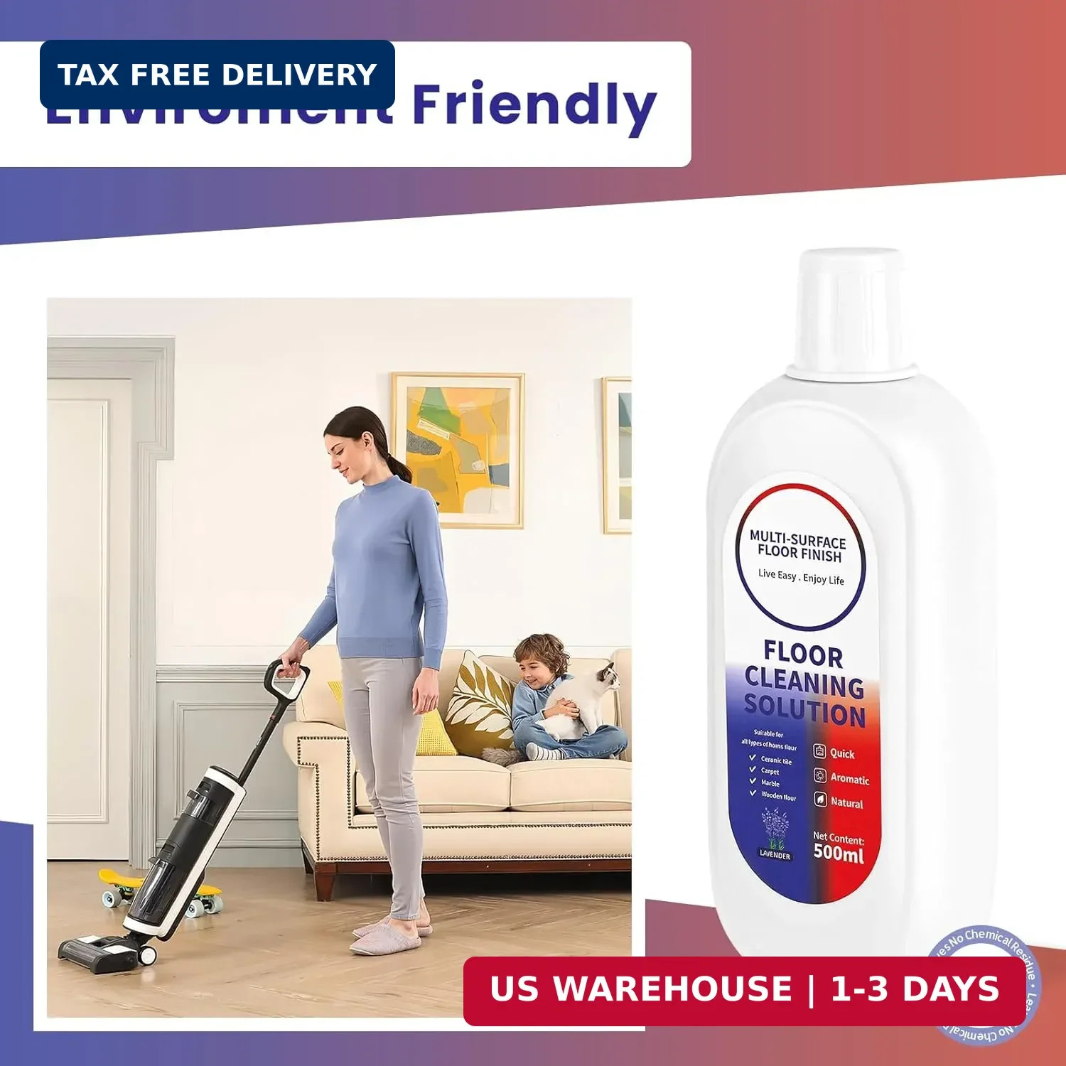 Floor Cleaning Solution Compatible with Tineco/Roborock, Deep Cleans of Multiple