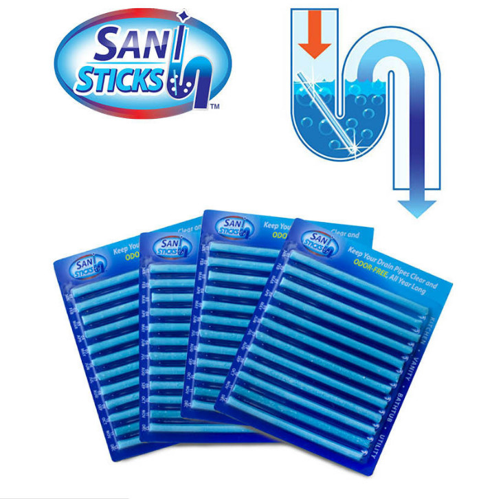 KCASA 12PCS/ Set Sani Cleaing Sticks Home Cleaning Tools Keep Drains Pipes Clear