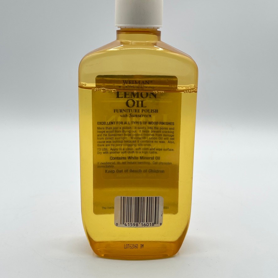 Weiman Lemon Oil Furniture Wood Polish with UV15 Sunscreen 16 Oz Bottle 90% Full