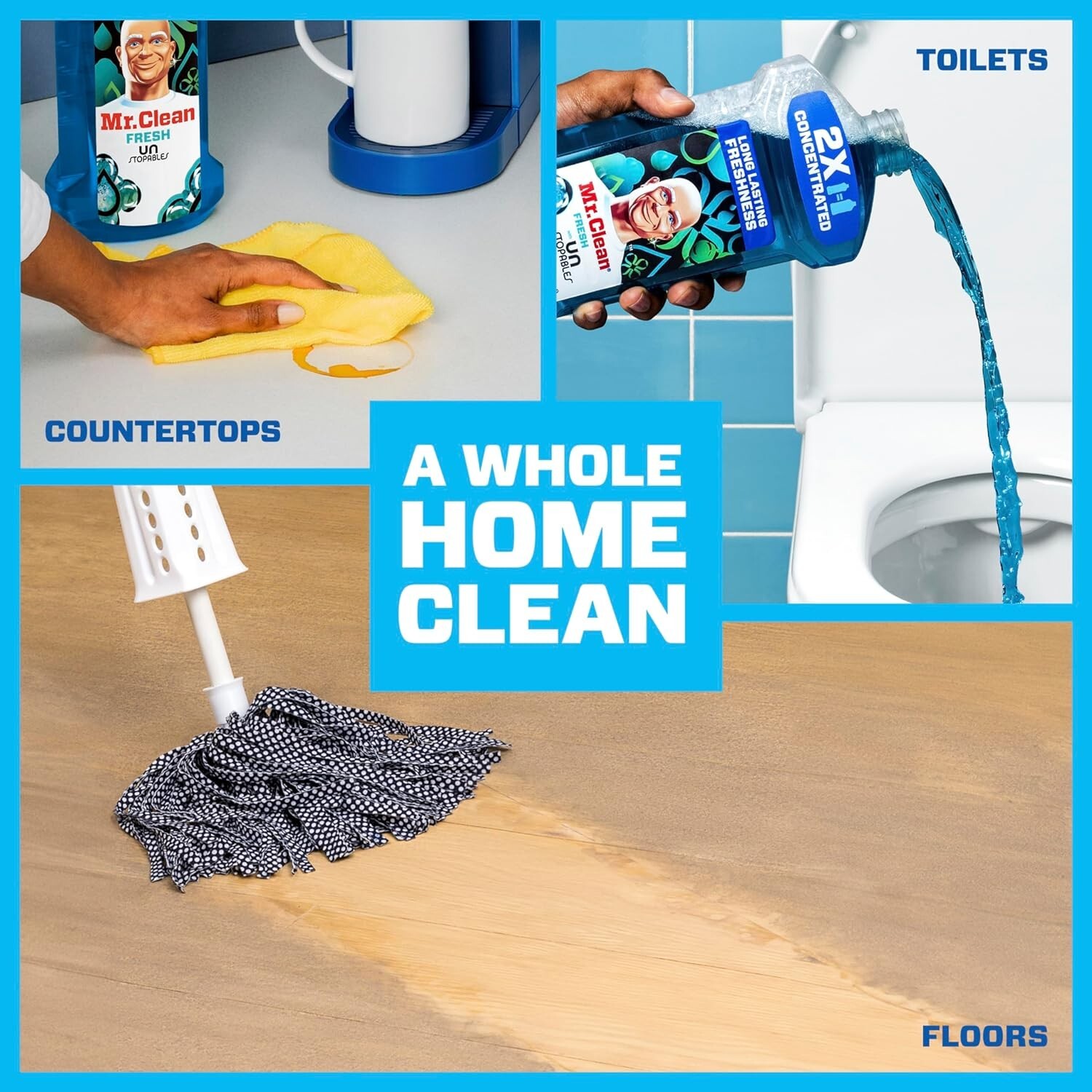 Mr.Clean 2X Concentrated Multi Surface Cleaner with Unstopables Fresh Scent 41oz