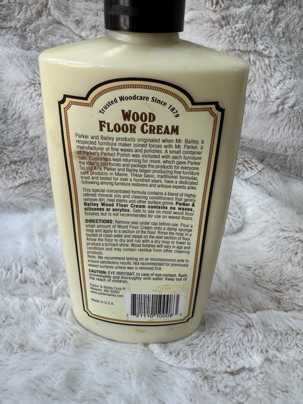 Parker & Bailey Wood Floor Cream 16oz New Polyurethane Finishes Cleaning Product