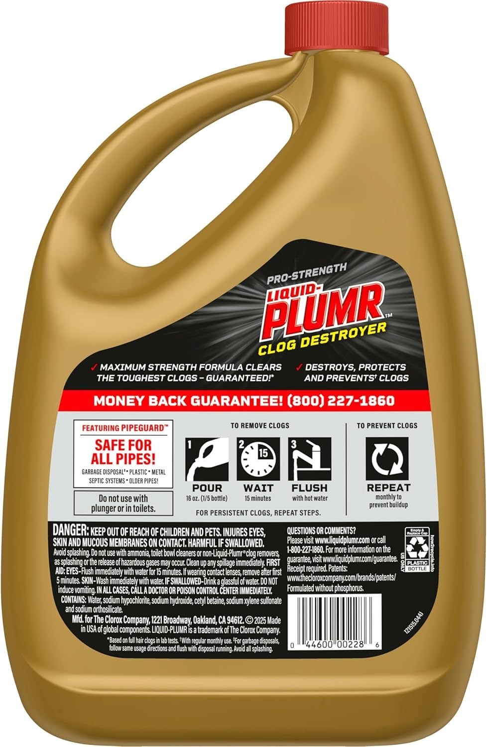 Liquid-Plumr Pro-Strength Full Clog Destroyer, Bathroom & Kitchen Sinks, Shower