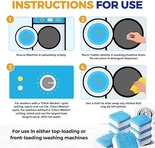 Bastion Washing Machine Cleaner, Deodorizer, & Descaler – 24 pack