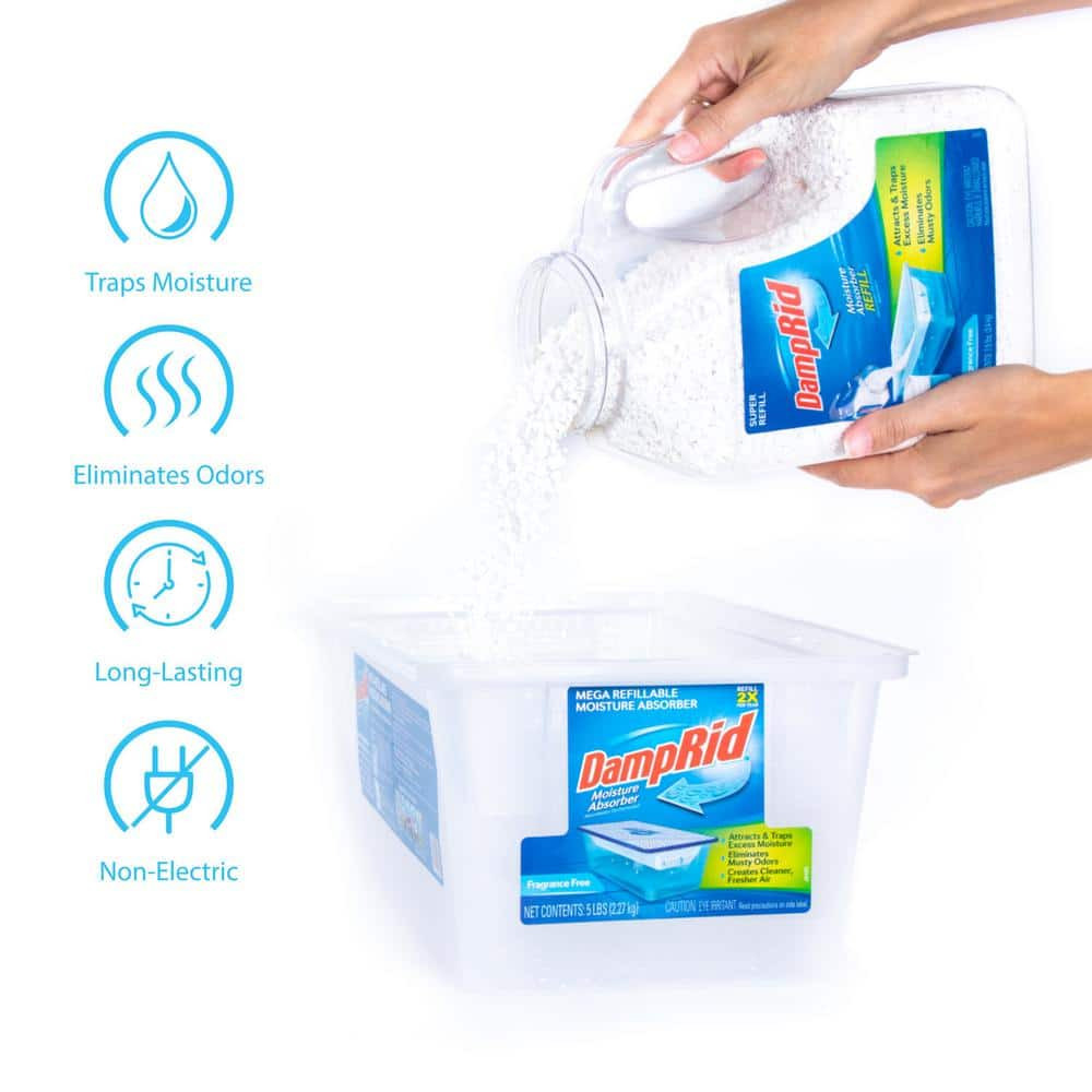 7.5-Lb. DampRid Moisture Absorber Super Refill 3-Pack Unscented Eliminates Odors