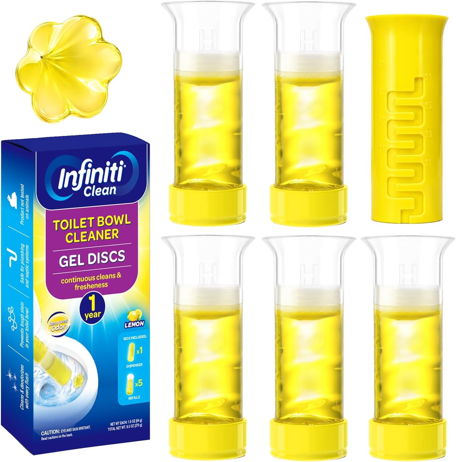 Toilet Gel Stamp, 5 Pack (Total 40 Stamps, Up to 1-Year Supply) Toilet Bowl