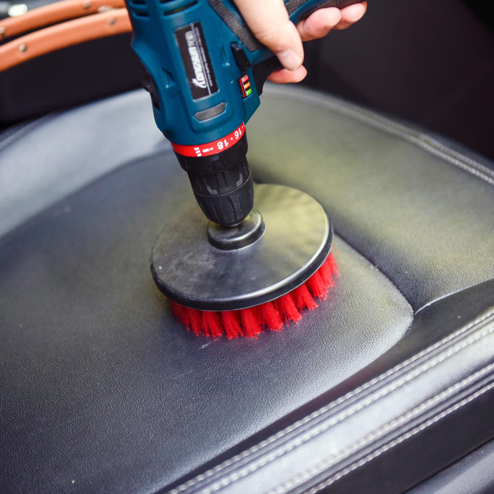 3 Pcs Carpet Mat 5″ Round Brush w/Power Drill Attachment (Soft, Medium, Heavy)
