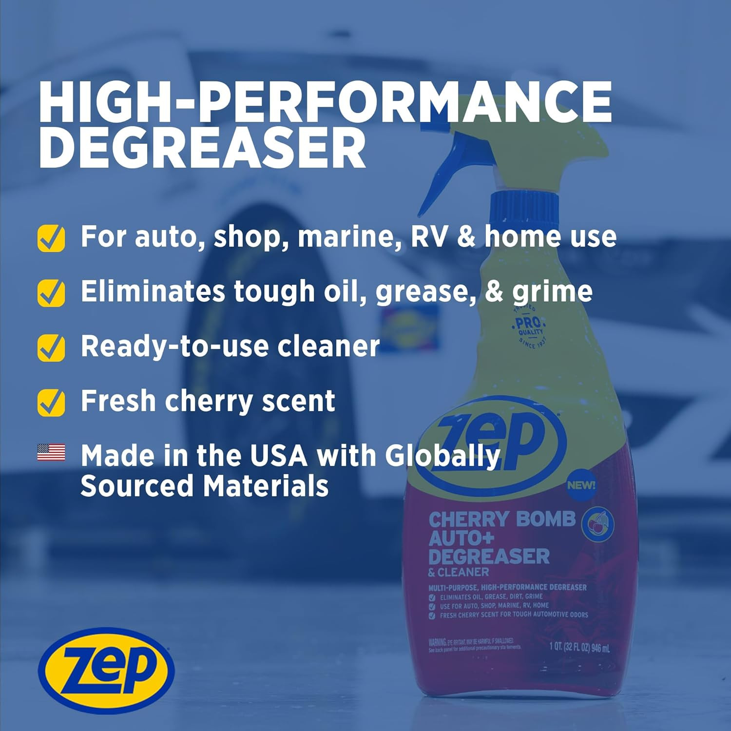 Cherry Bomb Auto+ Degreaser & Cleaner – for Auto, Marine, RV, & Home – 32 Oz.