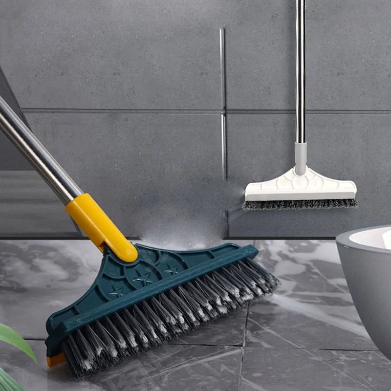 Bathroom Floor Scrub Brush Long Handle Tile Grout Wall Toilet Cleaning Brush