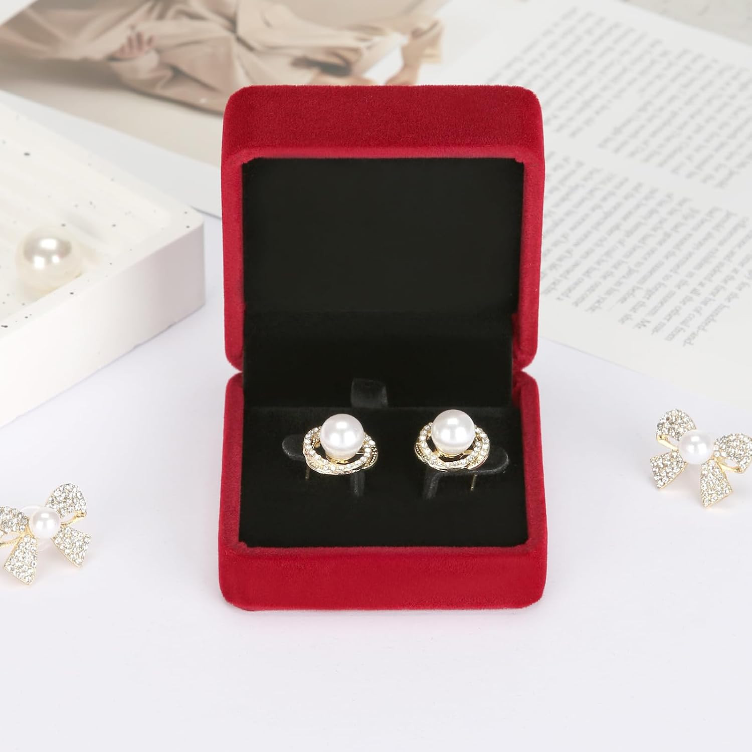 6-Piece Classic Velvet Jewelry Earring Gift Box – Stud Earring, Necklace