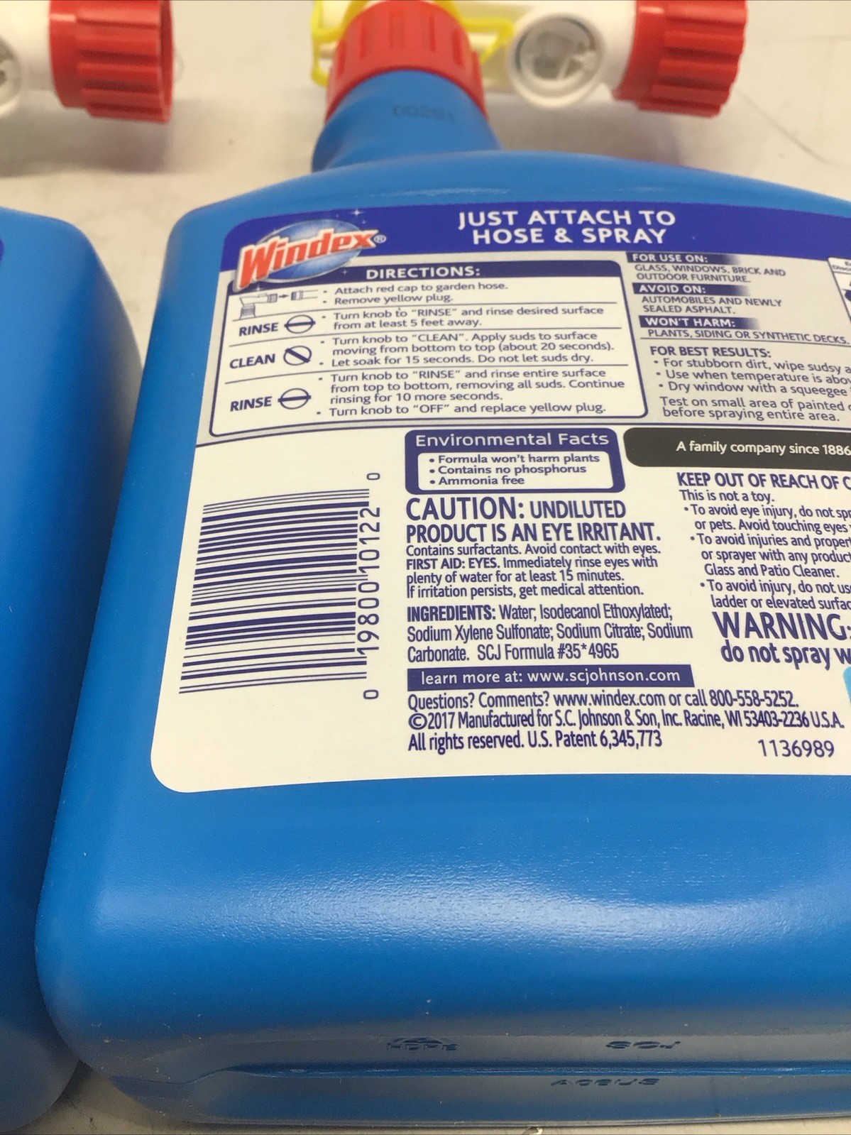 Windex Outdoor Glass Cleaner with Hose Attachment 32oz Ea Sparkling Windows 2x