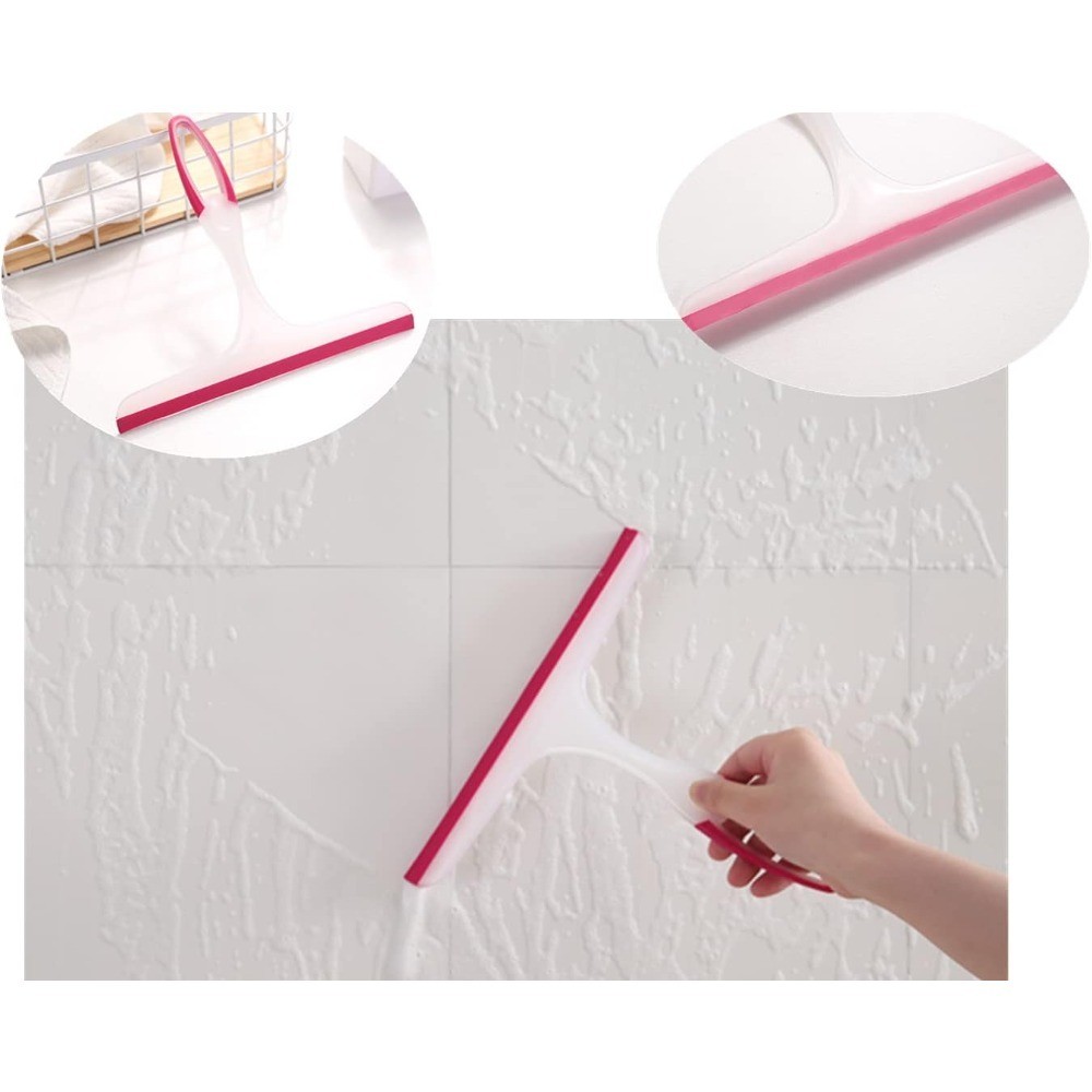 Silicone Shower Squeegee for Doors and Tiles Handheld Bathroom Window