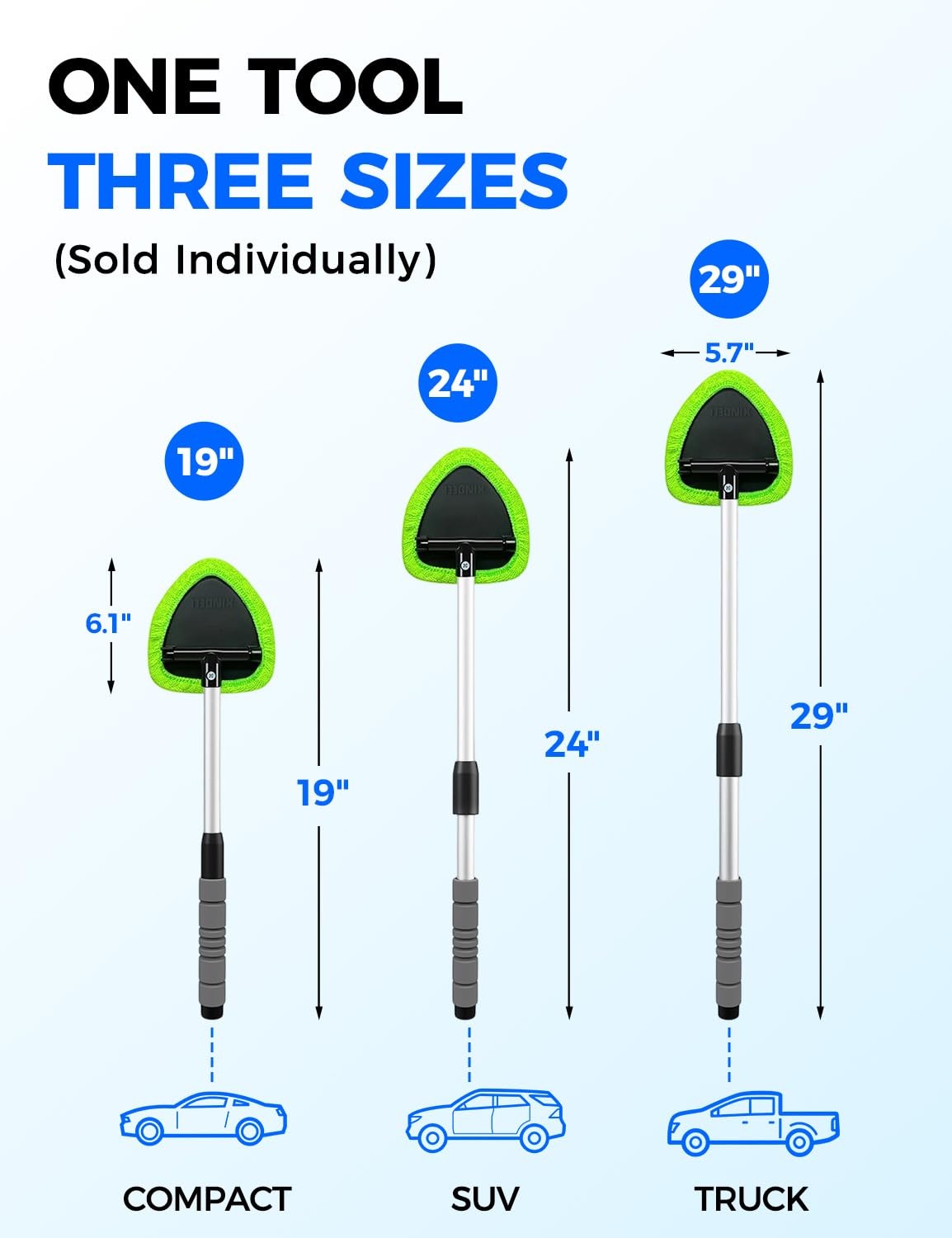 XINDELL Interior Windshield Cleaner Tool – Car Interior Window Cleaning Kit w…