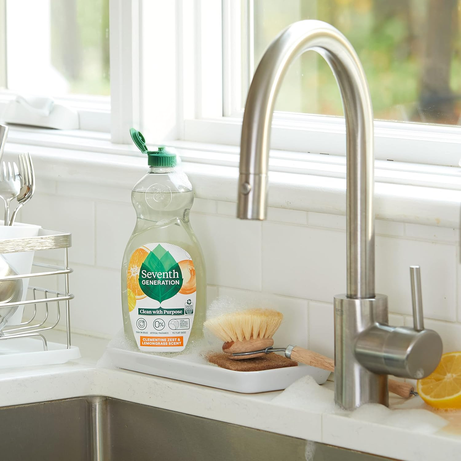 Seventh Generation Dish Liquid Soap Clementine Zest Lemongrass Pack of 6 Dishwas