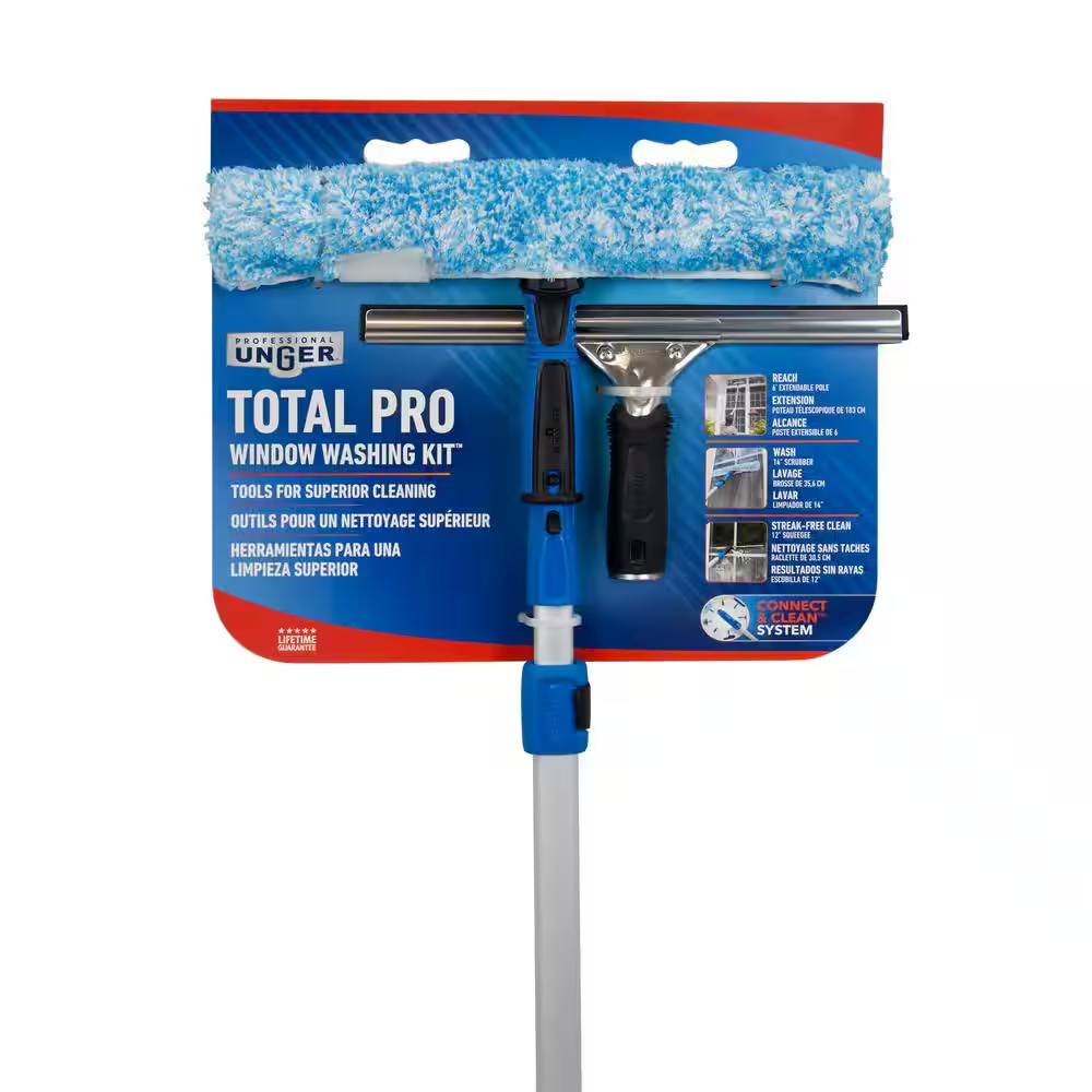 Total Pro Kit with 14 In. Scrubber, 12 In. Squeegee and 6 Ft. Telescoping Connec