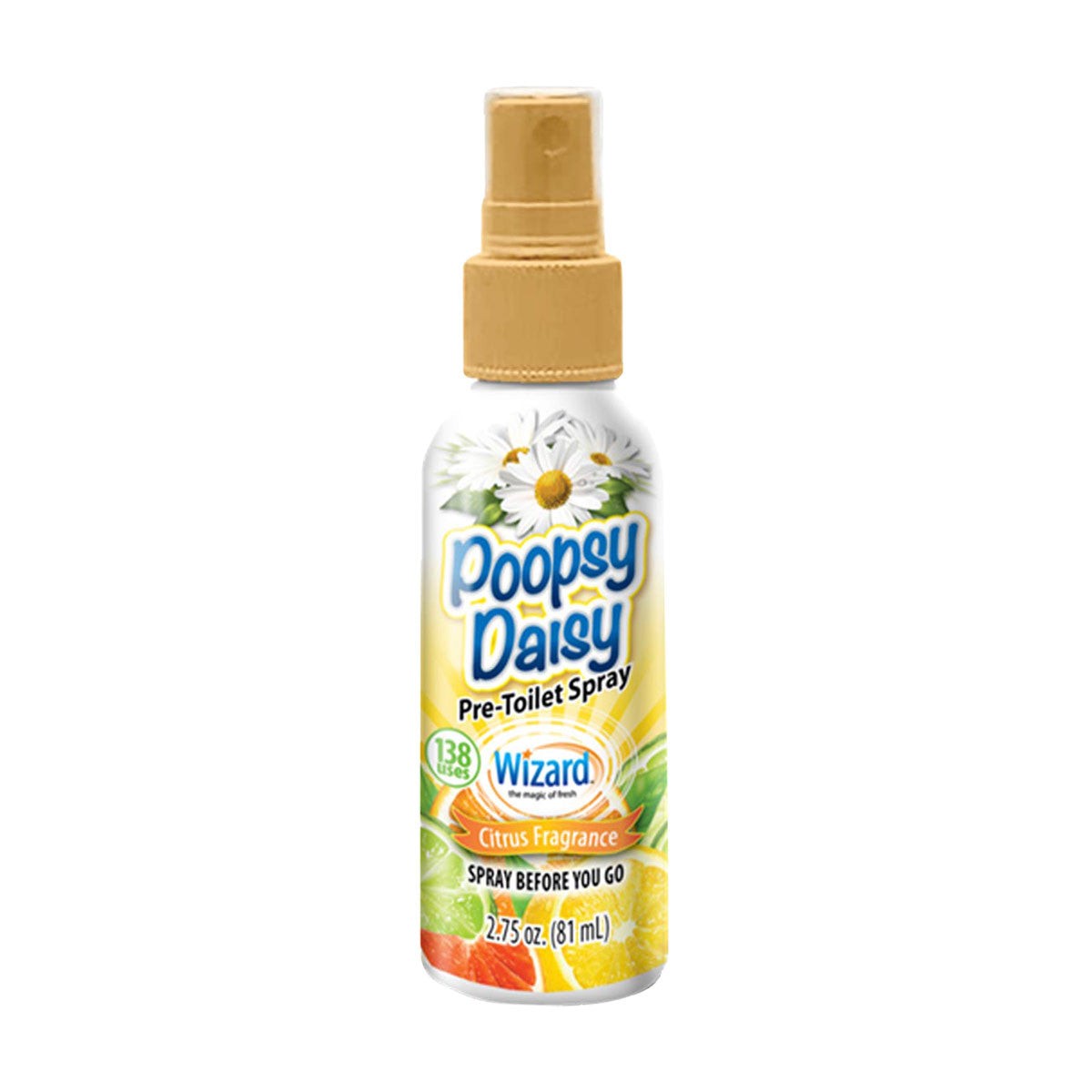 Poopsy Daisy Pre-Toilet Spray – Citrus Fragrance – 100 Uses, 2oz. (Pack of 2)