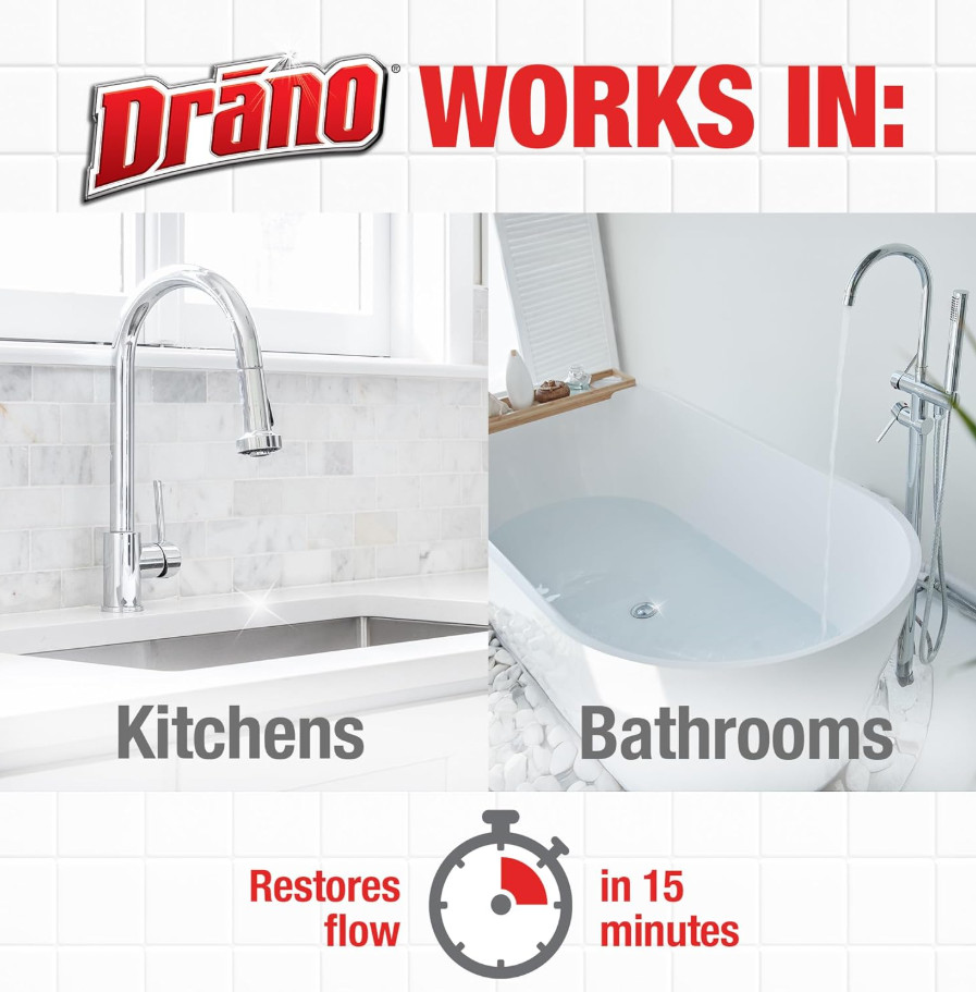 Drano Max Gel Drain Clog Remover and Cleaner for Shower or Sink Drains