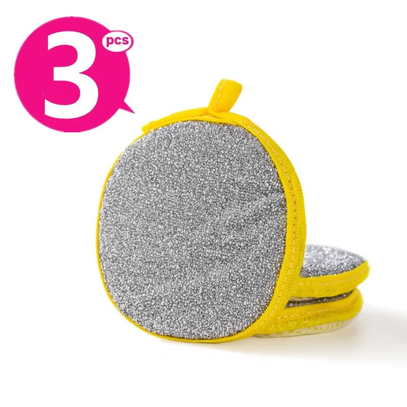 Double-Sided Scouring Pads Dish Pan Washing Sponge Kitchen Cleaning Tool
