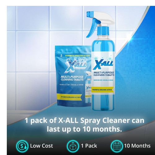 X-ALL Multi-Purpose Cleaner – Spray Bottle and 5x Cleaning Tablets – Cleaner for