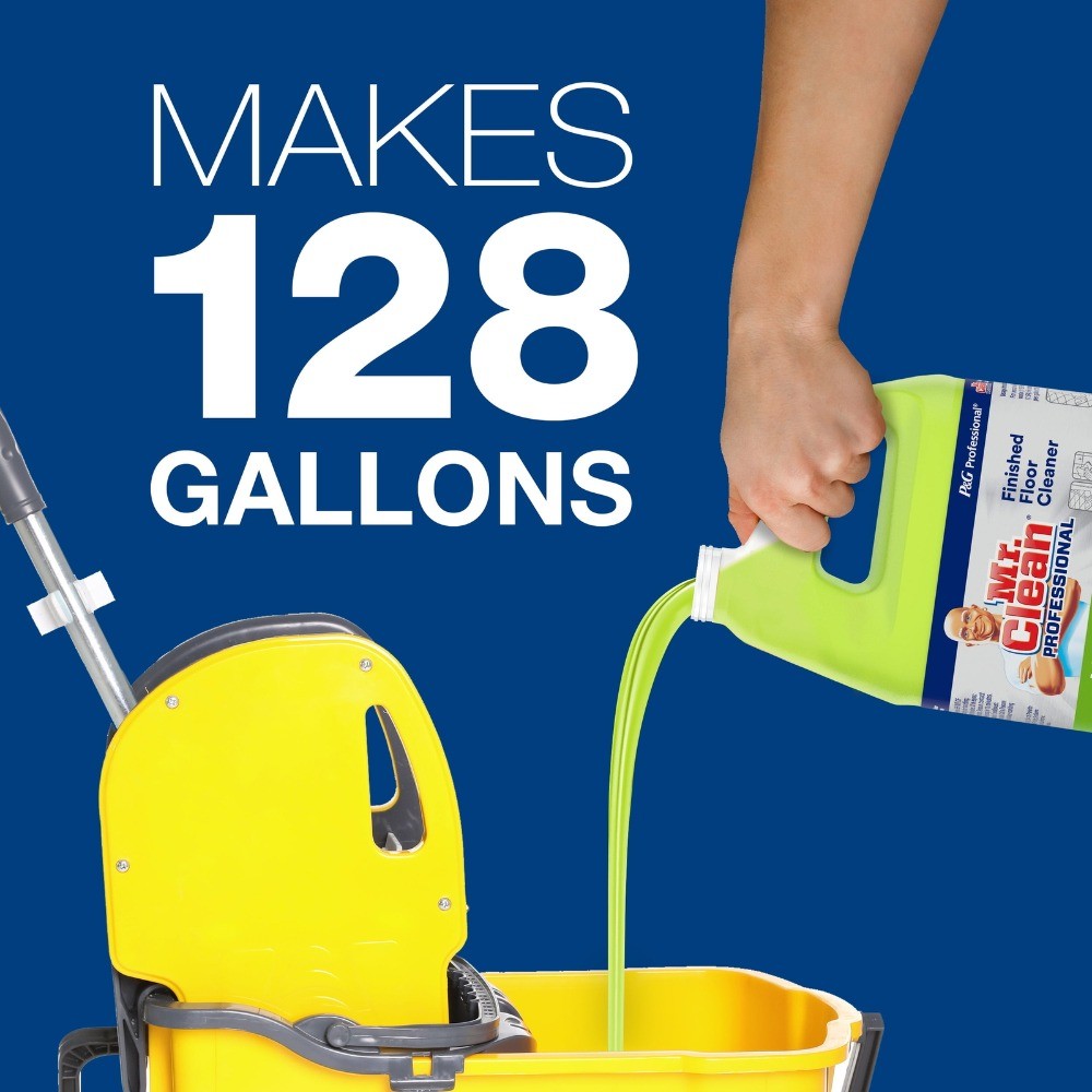 Mr. Clean Finished Floor Cleaner Lemon Scent, 1Gal For Ceramic, Vinyl Tile