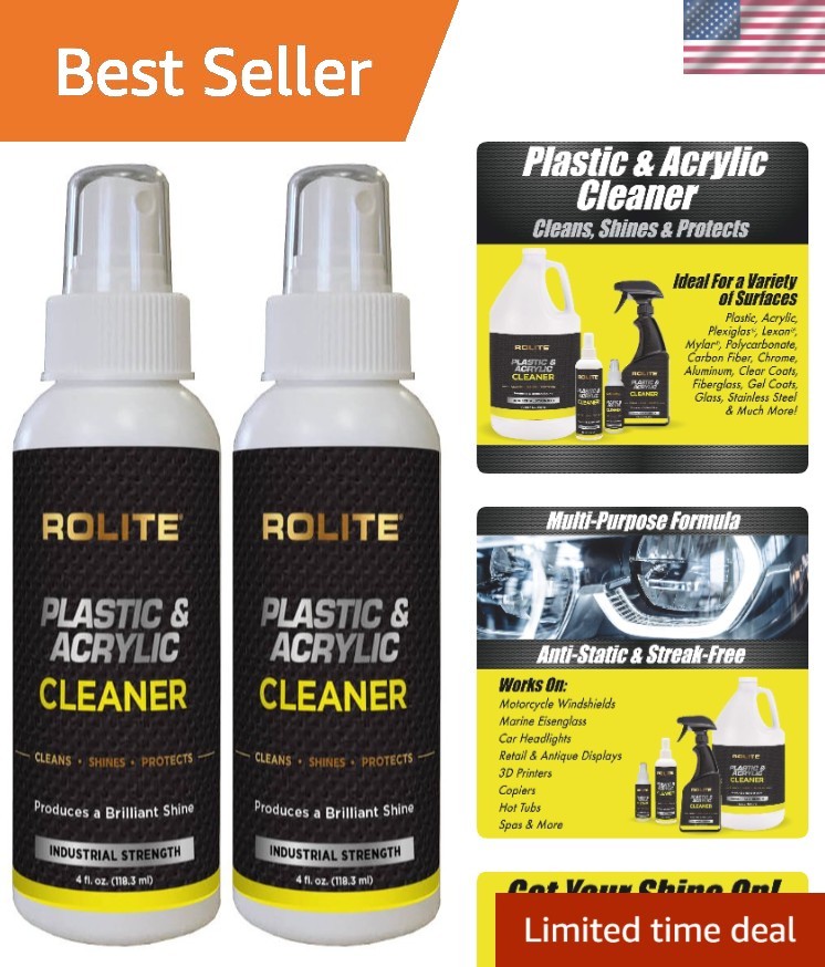 Dust Repellent Acrylic and Plastic Cleaner Spray – 4 fl. oz. Twin Pack