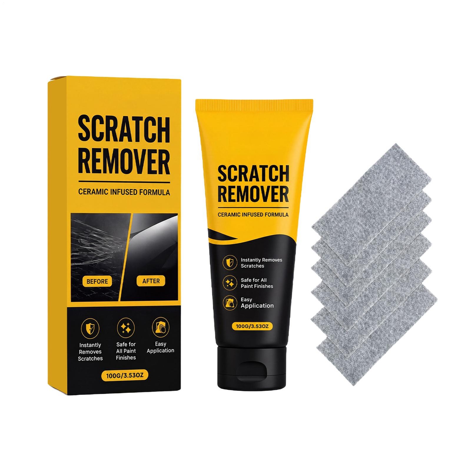 Car Scratch Remover 120g Portable Polishing Agent with Cloth Car Paint