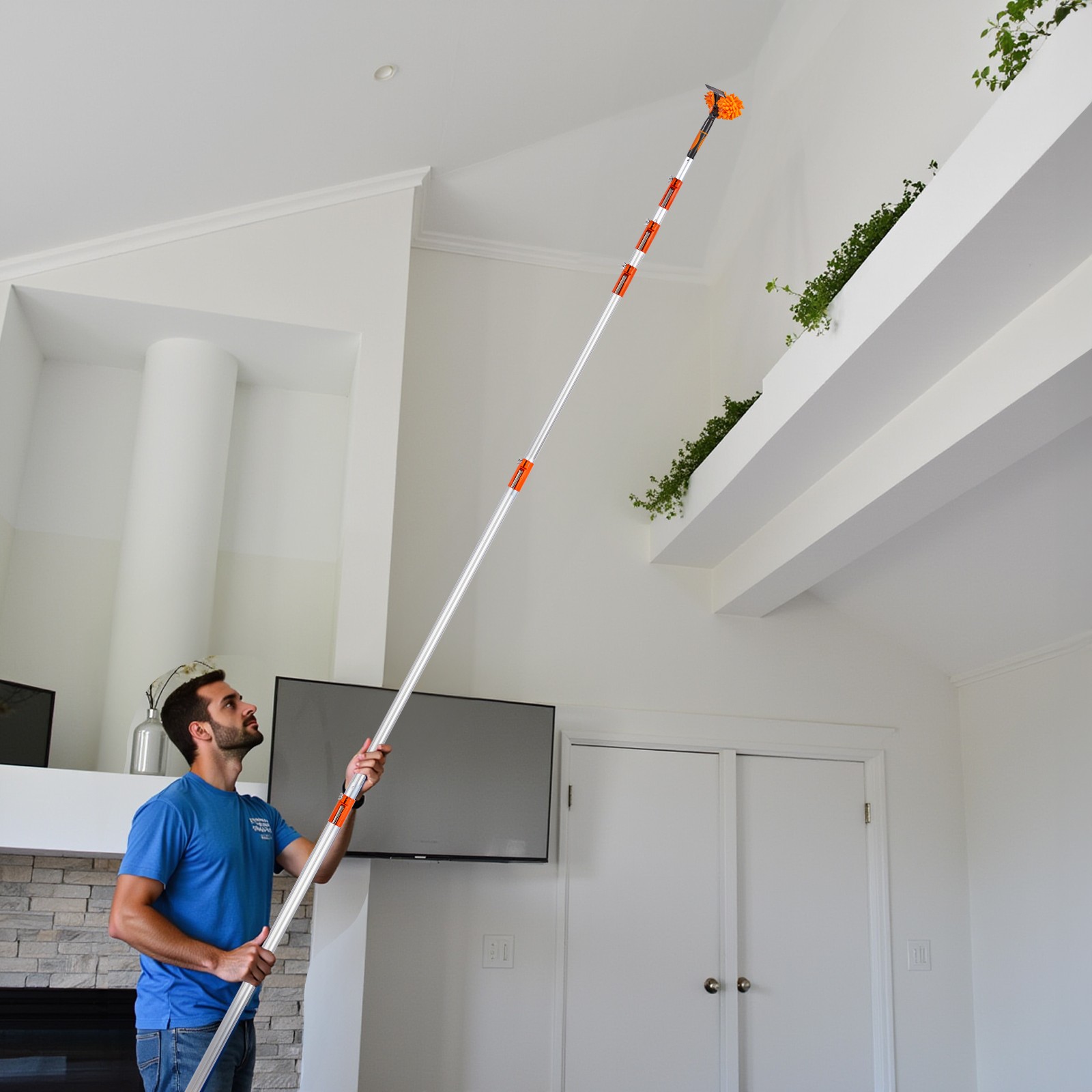 12/24/30ft Reach Duster Kit with 4-12 ft Extension Telescopic Pole US