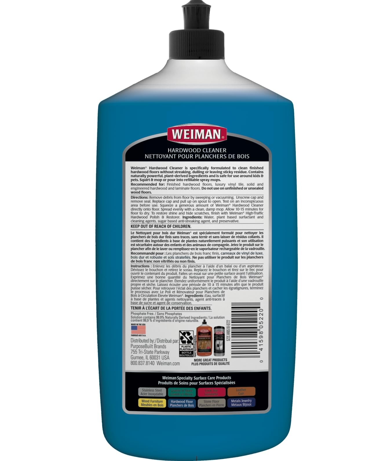 Weiman Hardwood Floor Cleaner – 32 Ounce – Non-toxic for Finished Hardwood Oak