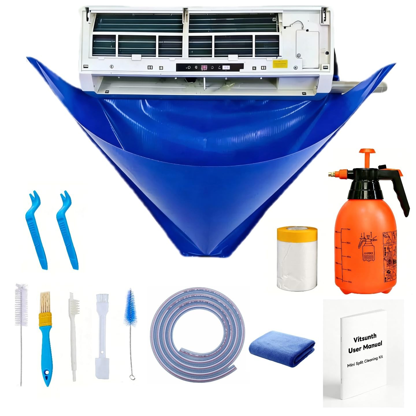 Mini Split Cleaning Kit with Sprayer for 18,000-24,000 BTU Ductless Units – Wate