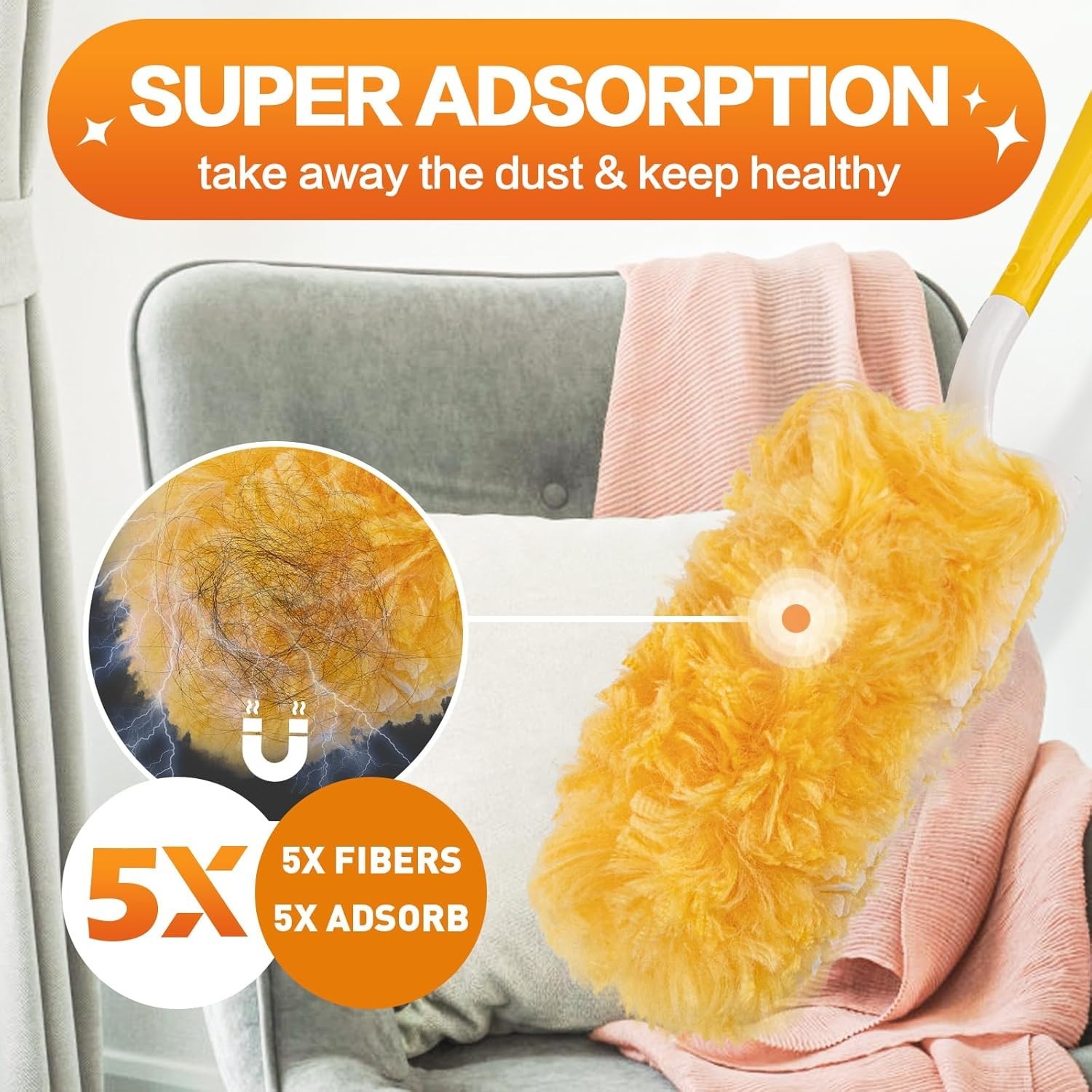 Heavy Duty Duster Refills, Unscented Disposable Dusters Kit for Cleaning Dust…