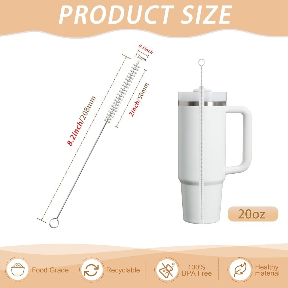 2-Pack Set with Nylon Bristles for Metal Glass Silicone