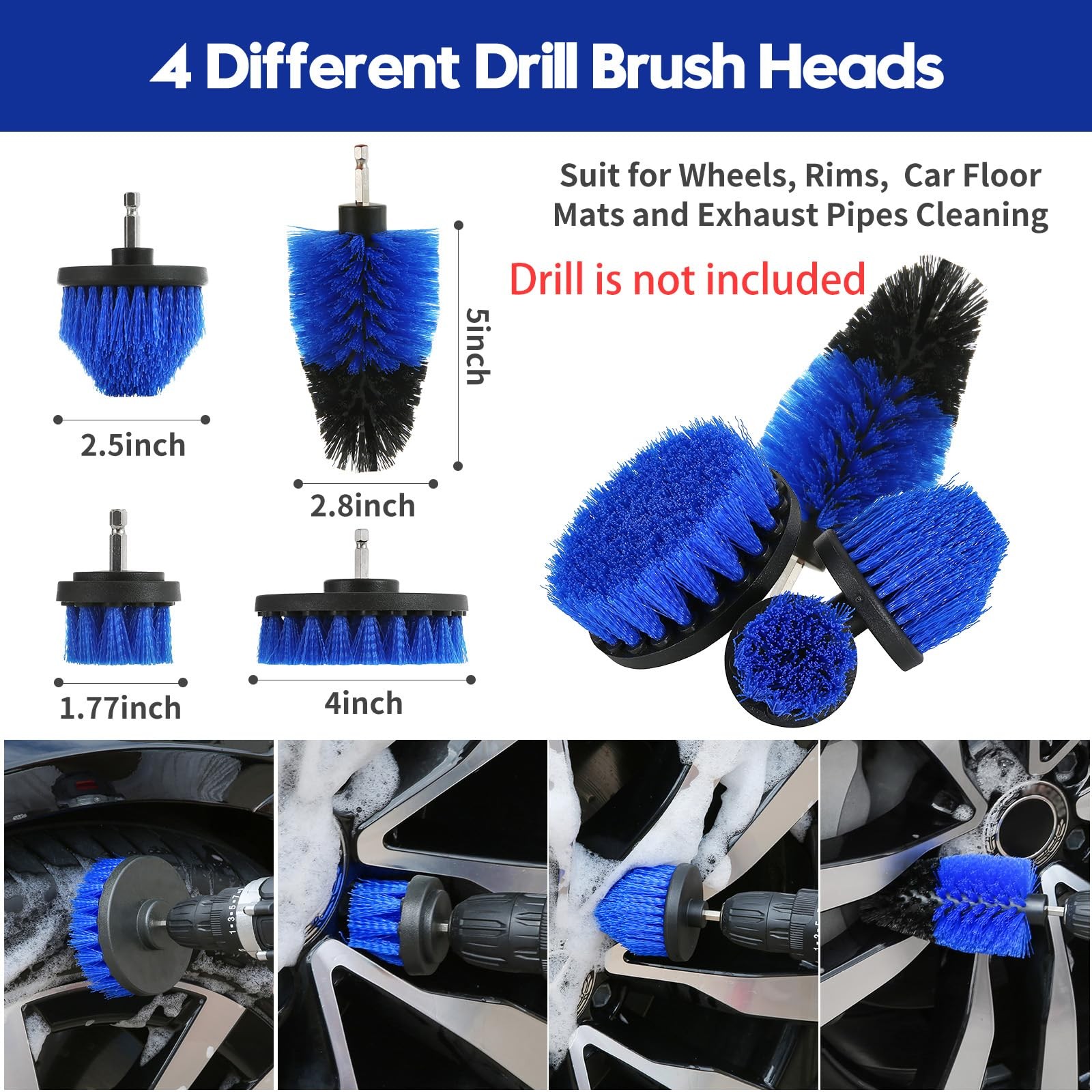 38Piece Car Detailing Kit with Brushes for Interior, Exterior, and Wheels