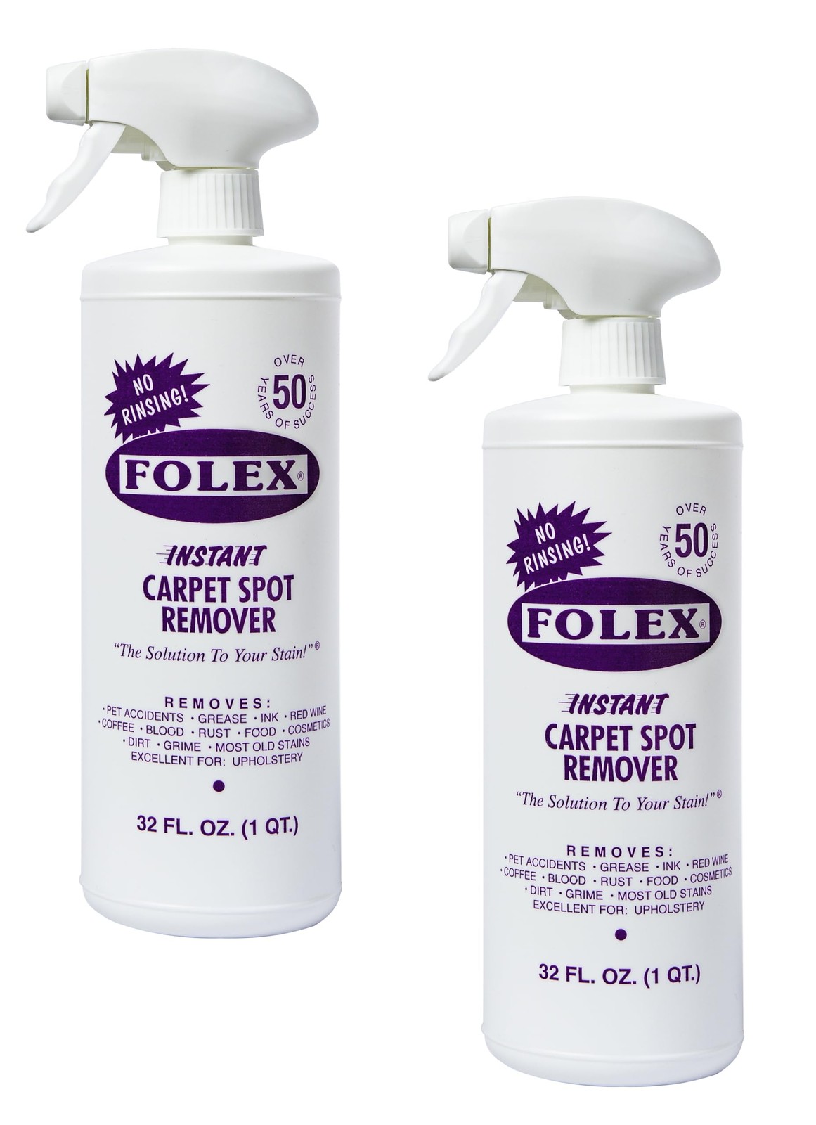 Folex Instant Carpet Spot Remover, 32 Fl Oz (Pack 32 of 2), Clear