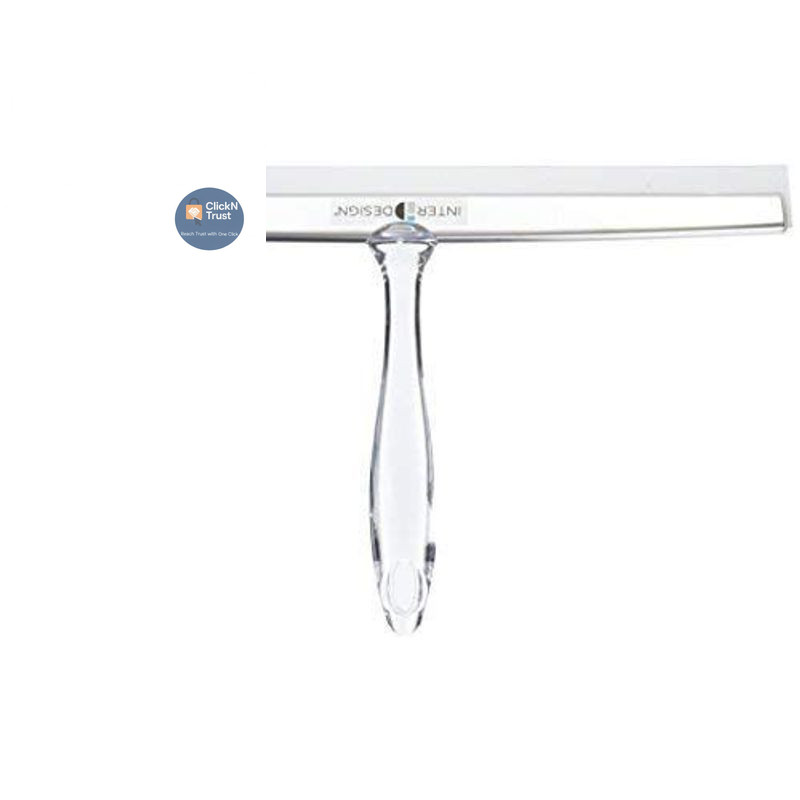 iDesign Zia Metal and Plastic Bathroom Squeegee for 12″ Inch, Clear/Stainless