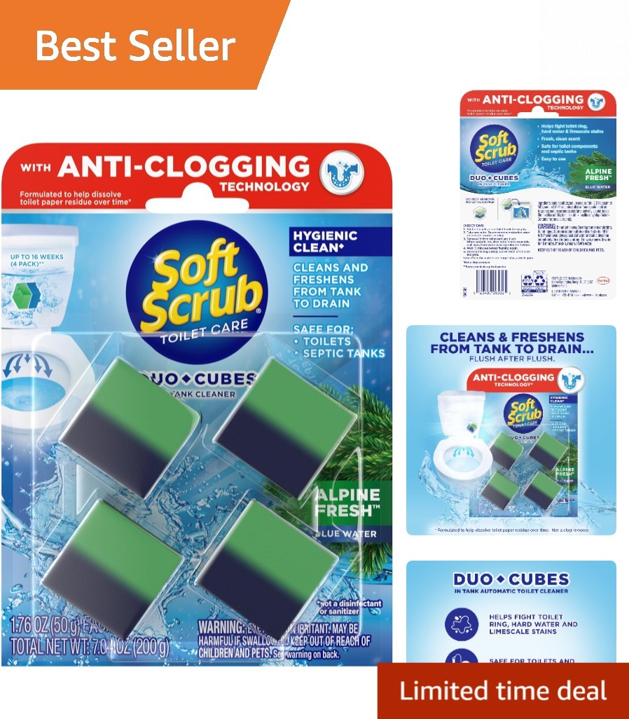 Alpine Fresh In-Tank Toilet Cleaner Duo-Cubes – Safe for Septic Systems, 4 Count