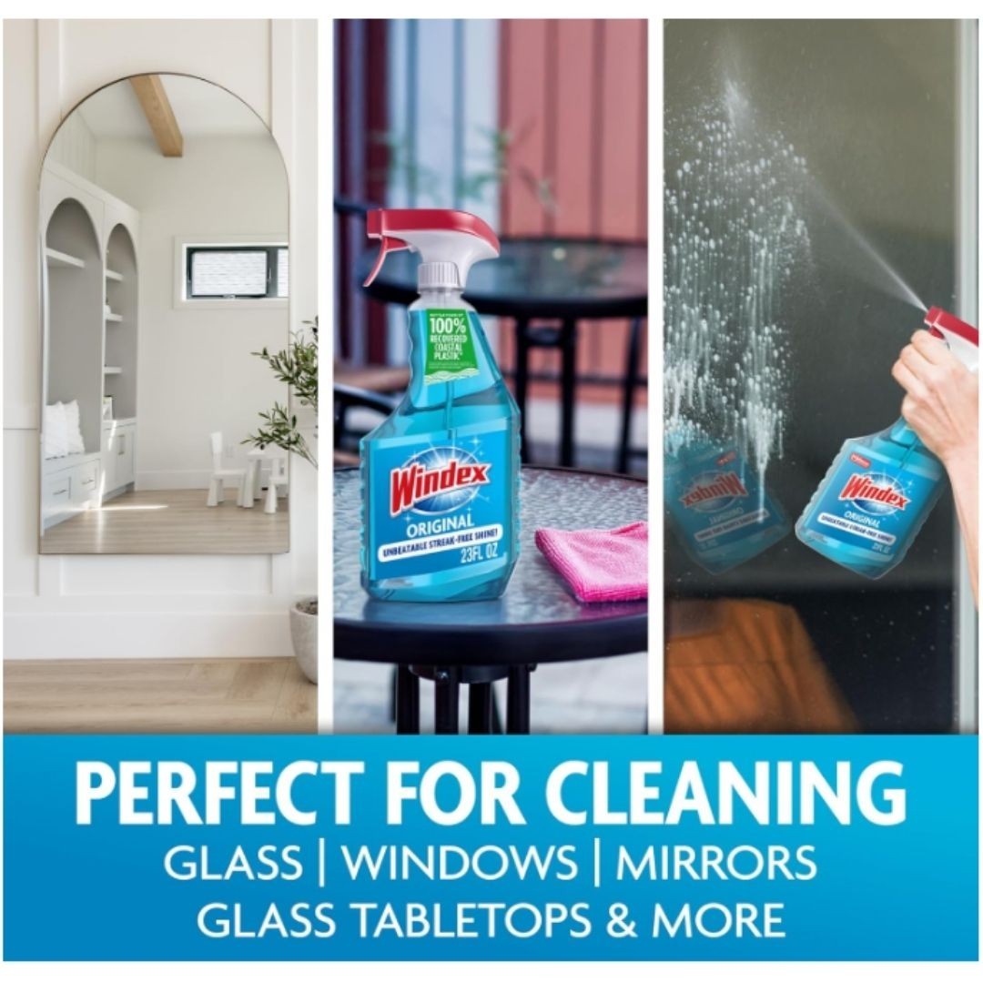Windex Glass and Window Cleaner Spray Bottle, Original Blue, 23 fl oz