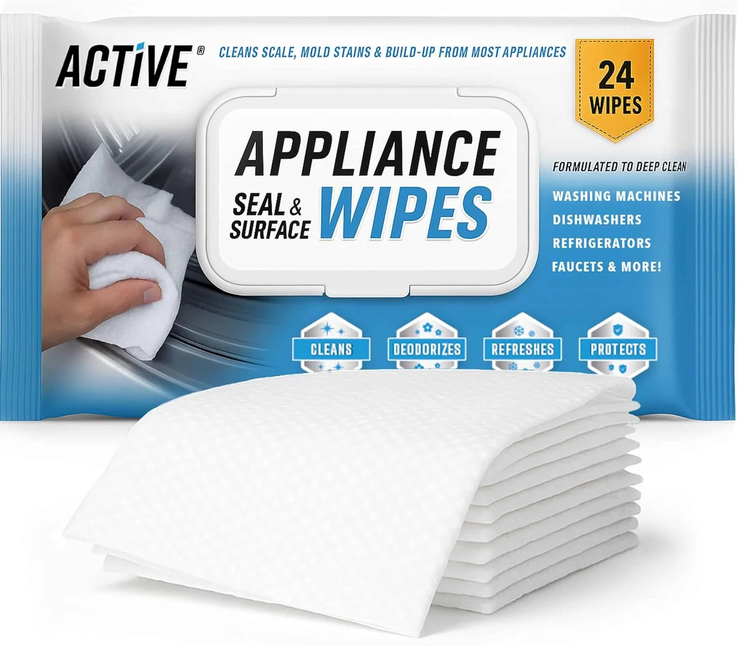 ACTIVE Home Appliance Surface Cleaner Wipes Heavy Duty Wipe for Cleaning Washing