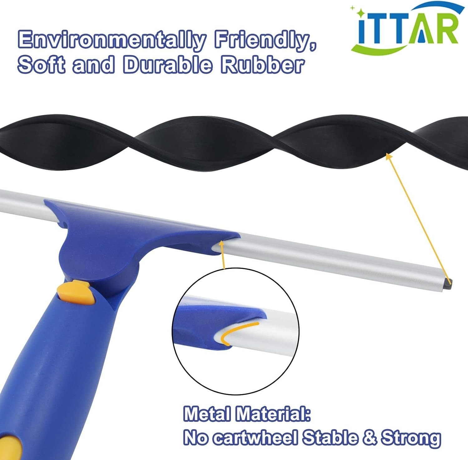 Window Cleaner Tool with Long Handle, 60″ Shower Squeegee for Window Cleaning…
