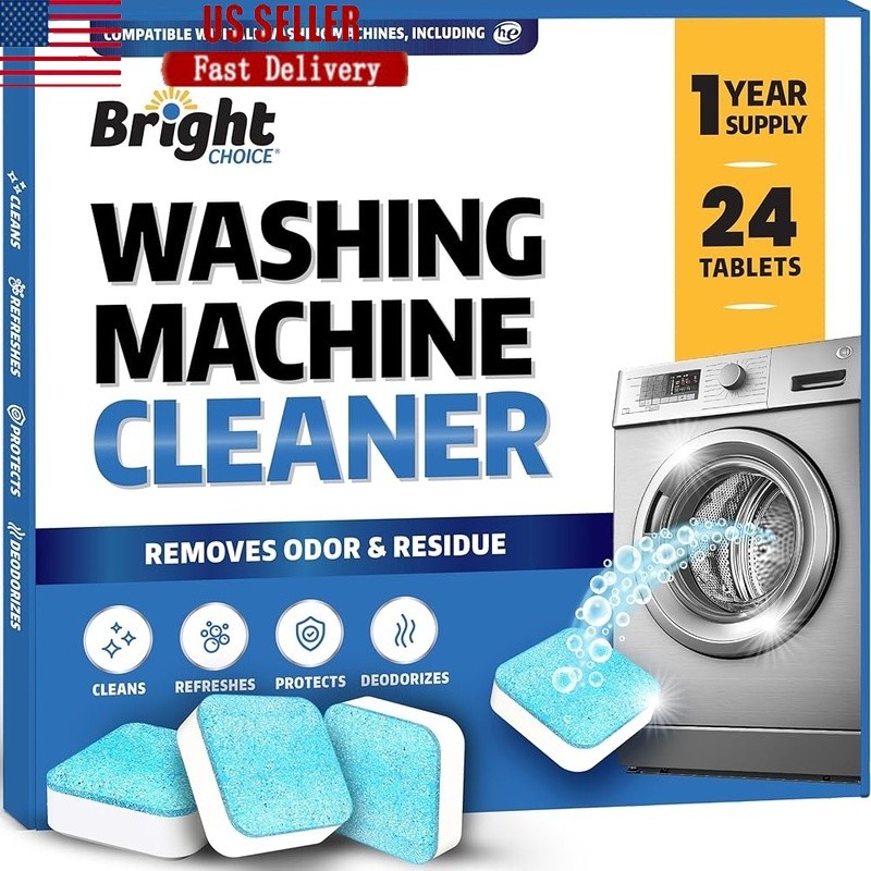 Effervescent Washer Tablets Deep Cleaning Deodorizing No Scrub 24 Count New