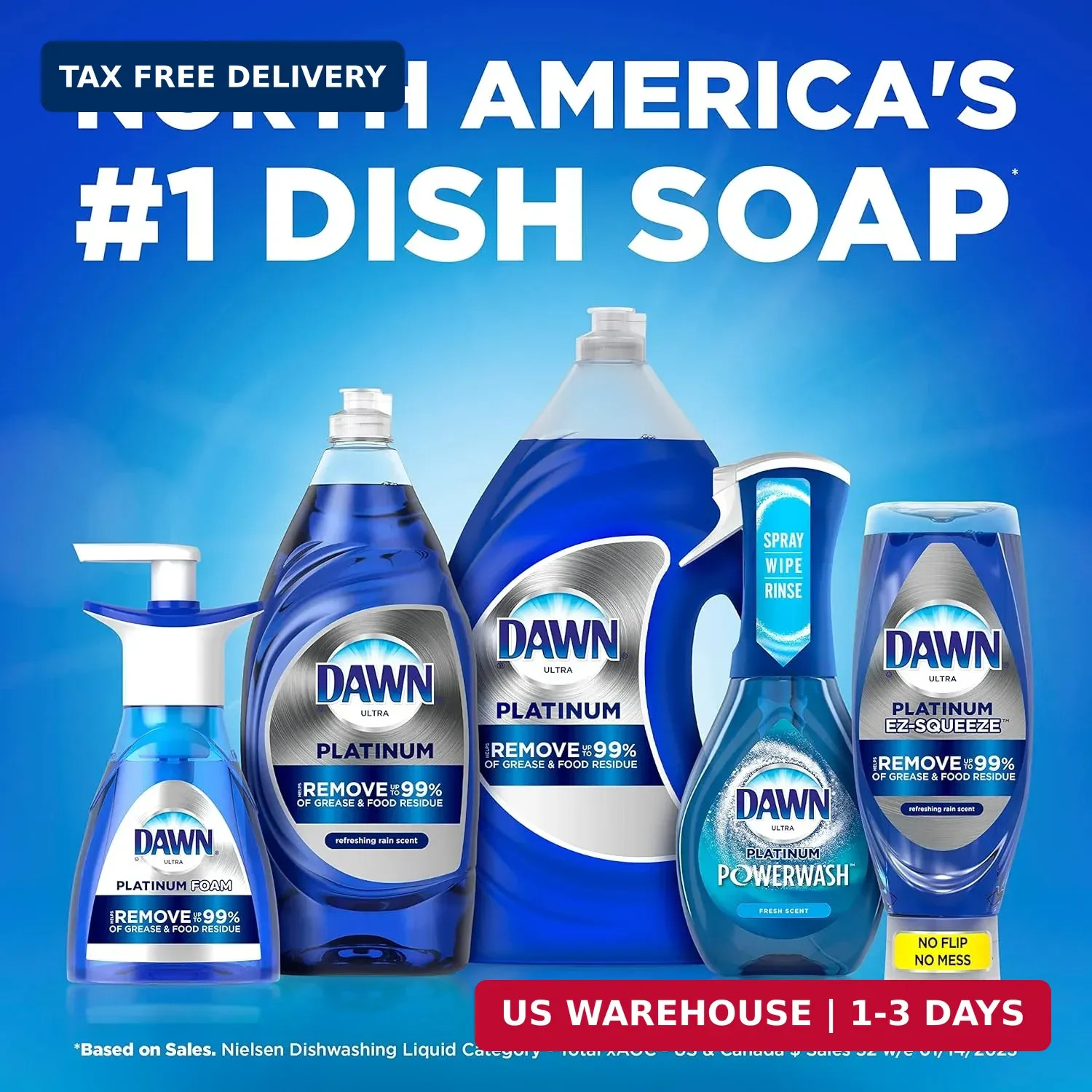 Ultra Platinum Foam Dishwashing Foam, Fresh Rapids Scent, 10.1 Fl Oz (Packaging