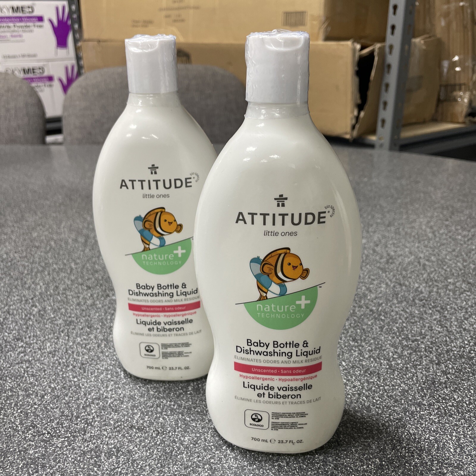 (2) ATTITUDE Liquid Dishwashing Soap for Baby, Hypoallergenic 23.7oz Bottles