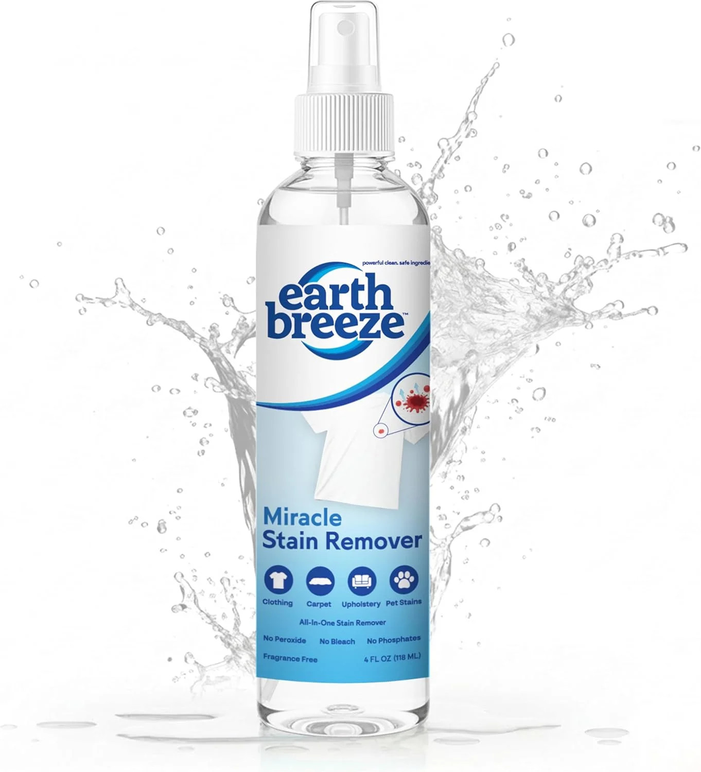 Earth Breeze Miracle Stain Remover Spray – Powerful All-In-One Solution – Remove