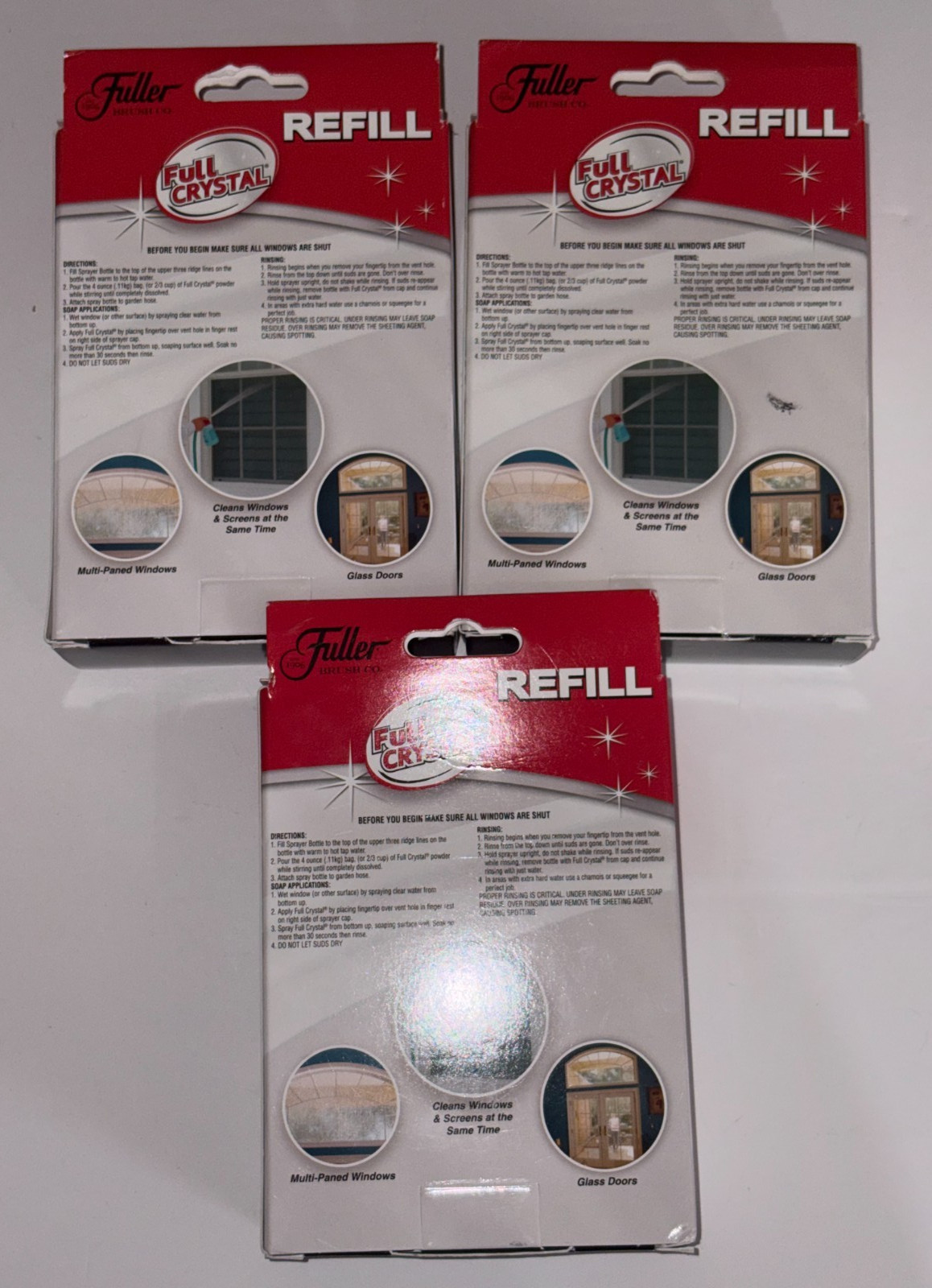 Fuller “Full Crystal” Window Glass Cleaner Refill 3 Boxes – 5 Total Packs NEW