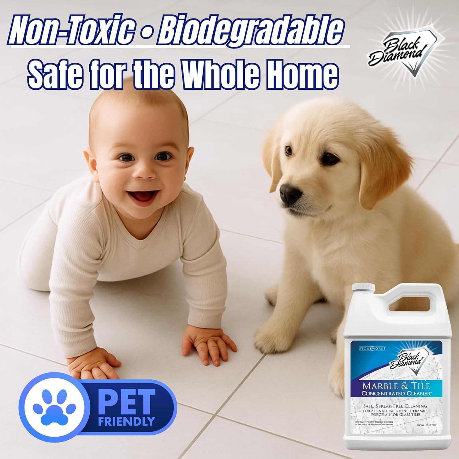 MARBLE & TILE FLOOR CLEANER. Great for Ceramic Porcelain Granite Natural Ston…