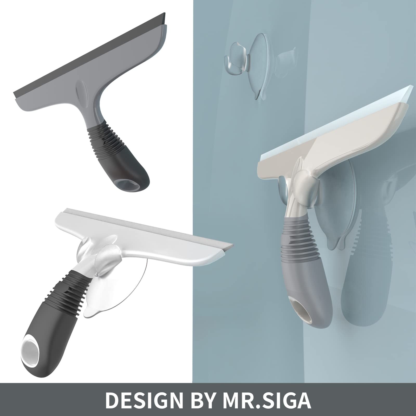 MR.SIGA Multi-Purpose Silicon Squeegee for Window, Glass, Shower Door, Car Wi…