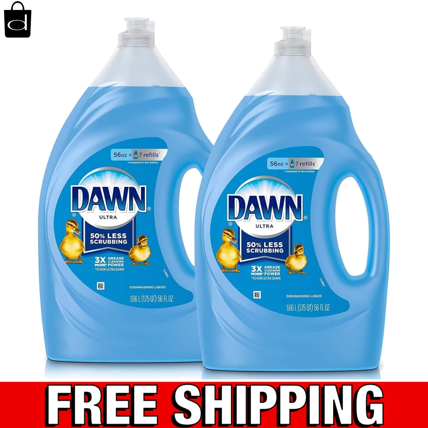Dawn Ultra Dishwashing Liquid 56 Fl Oz Pack of 2 Scent Grease Power