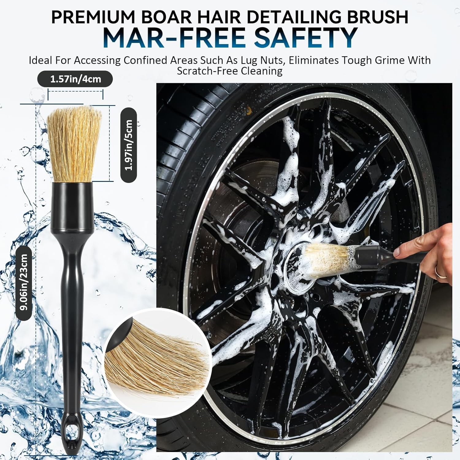 Tire Brushes for Cleaning Tires, Car Wheel Brushes for Cleaning Wheels, Rim Clea